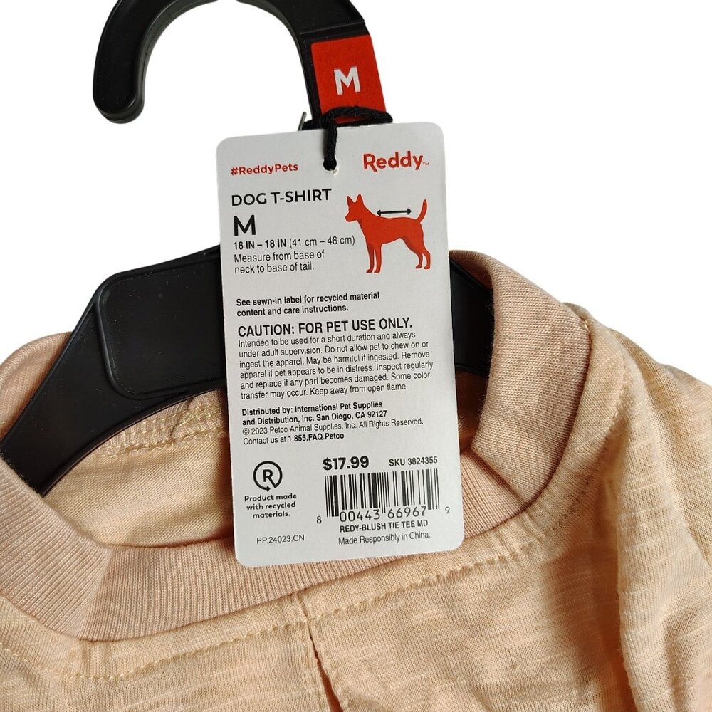 Reddy Dog Medium Peach Ruched Detail Lightweight T-Shirt - Picture 3 of 6